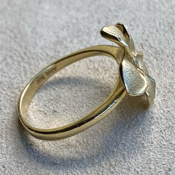 14k Gold Hawaii Plumeria Flower Ring